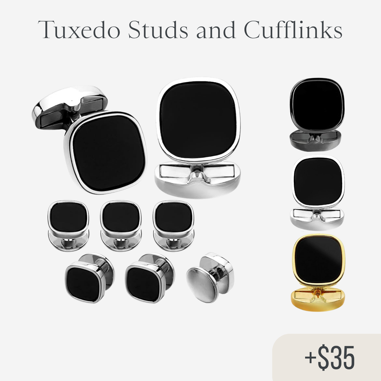 Tuxedo Studs and Cufflinks - Add On