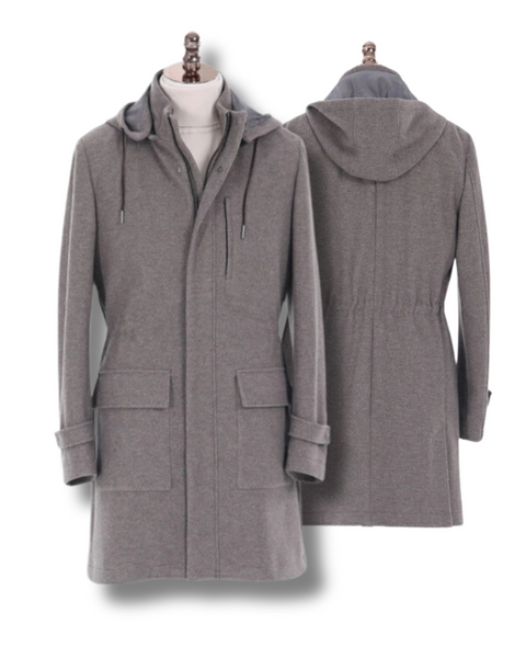 ジャケット・アウター Lucca Wool Blend River Coat The Abiti - Men's Wool Hooded Overcoat - Arthur + Lucca