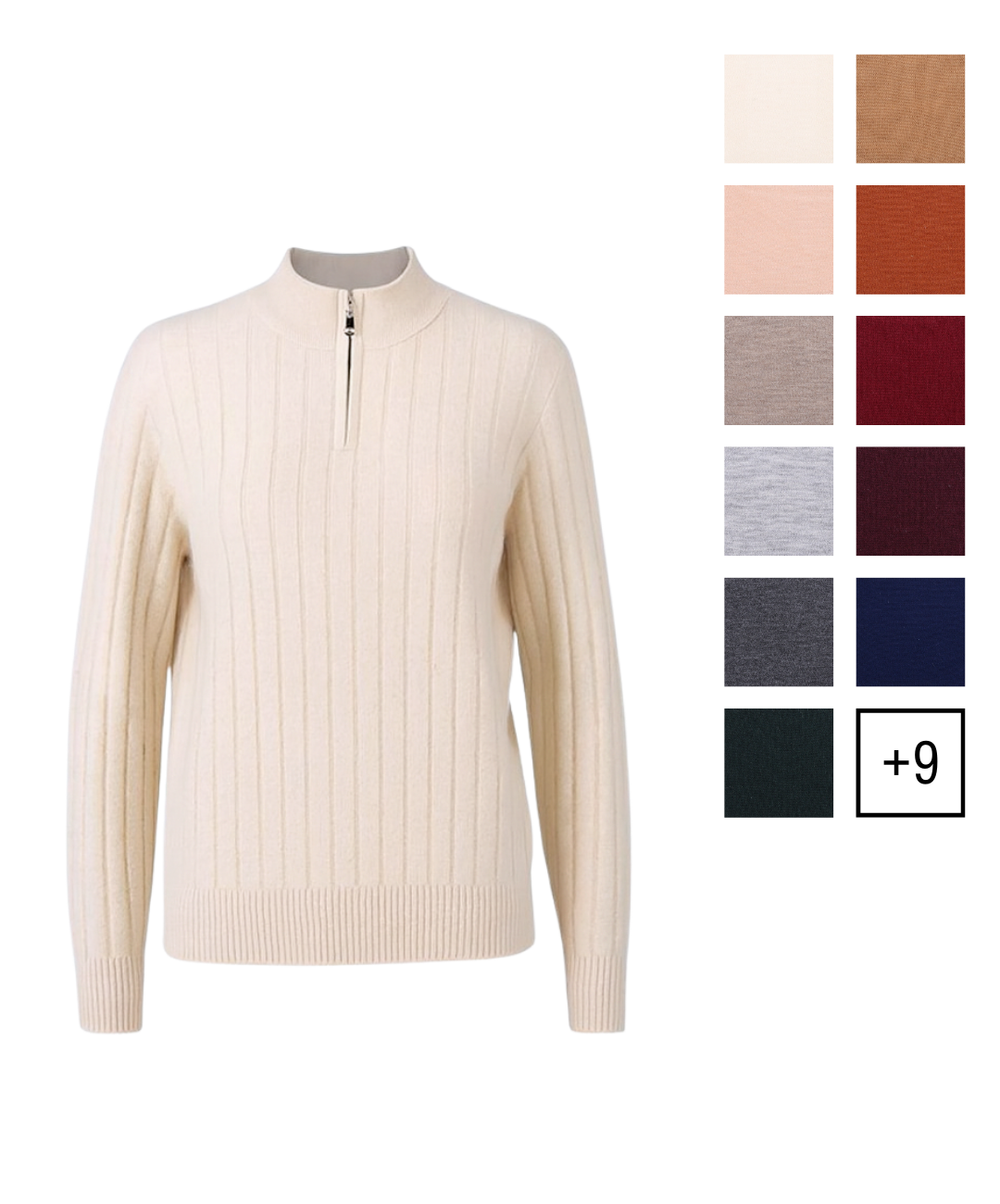 Women's Custom Mock Neck Half Zip Sweater