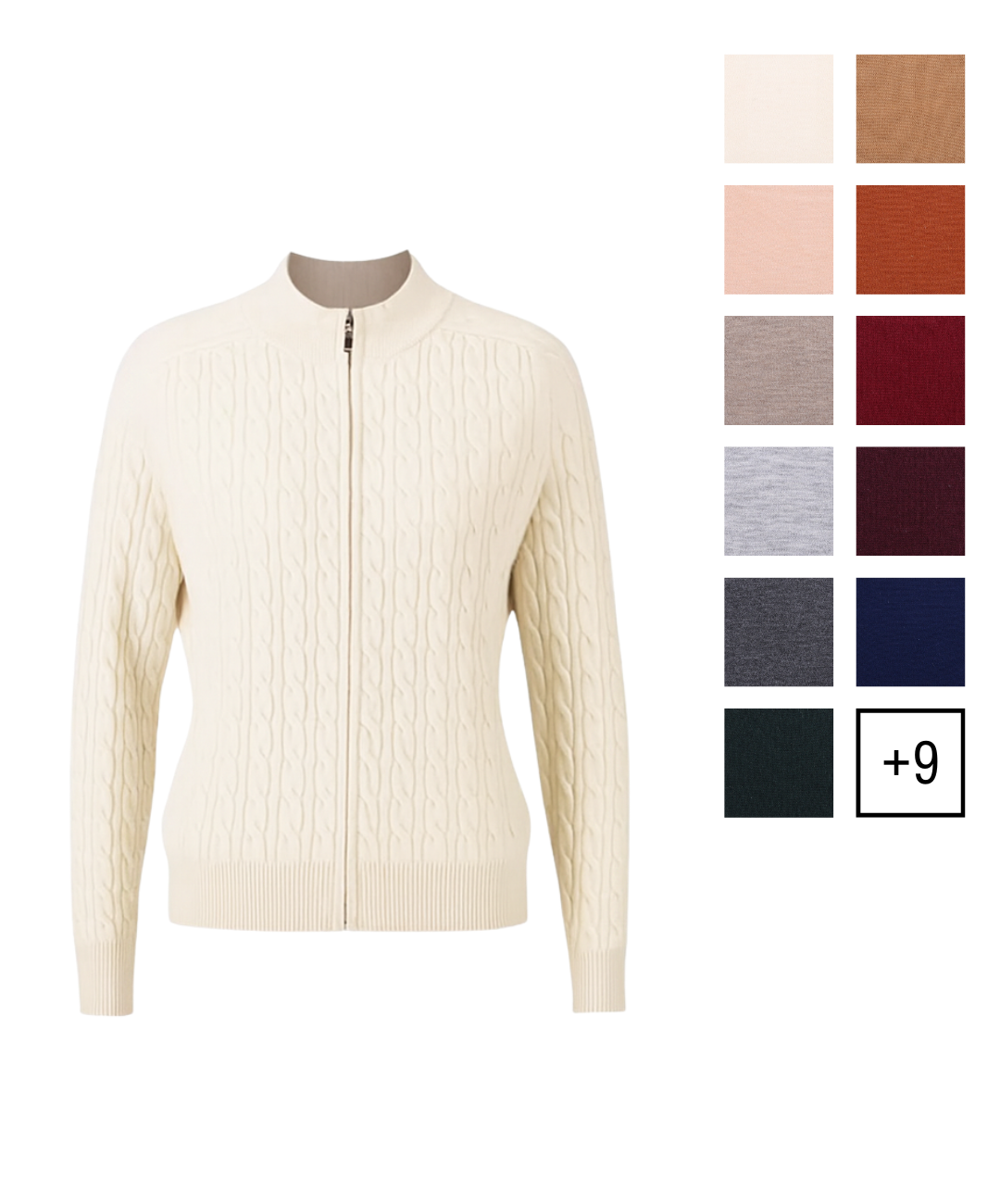 Women's Custom Mock Neck Zip Up Sweater