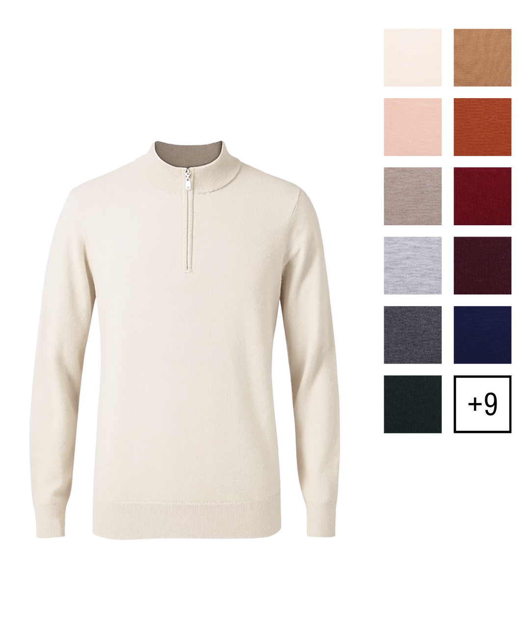 Men's Custom Mock Neck Half Zip Sweater