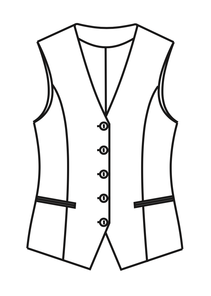 Womens Custom Vest - 3pc Add On - MUST MATCH SUIT FABRIC