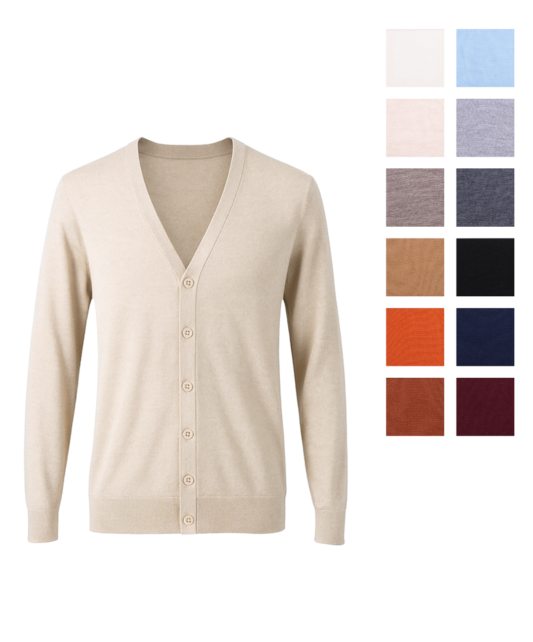 Men's Custom V Neck Cardigan